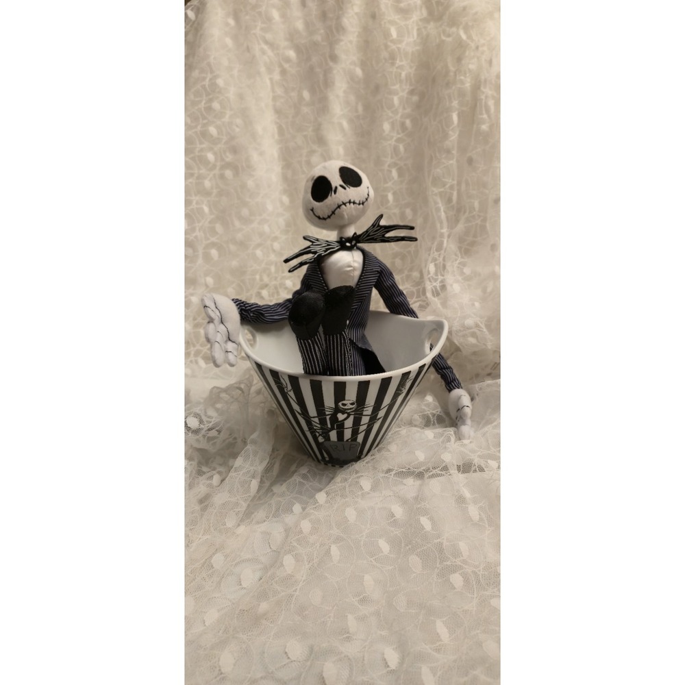Disney Tim Burton's The Nightmare Before Christmas Ceramic Bowl AND Plush